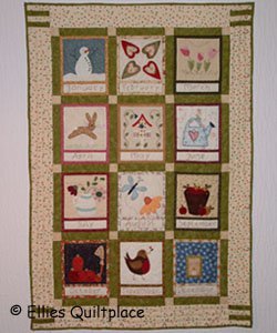 Embroidered Country Calendar Quilt