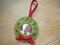 Felt Wreath Photo Ornament