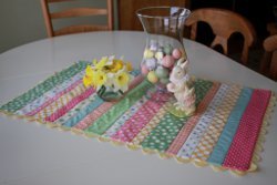 Easy Striped Easter Table Runner