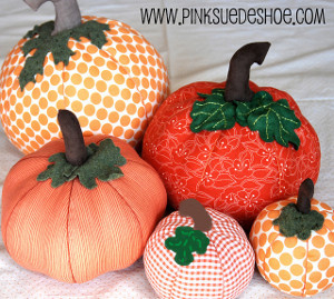 Cute and Cushy Fabric Pumpkins