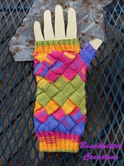 Entrelac Rainbow Mitts