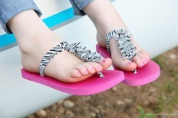 Ruffled T Strap Flip Flops