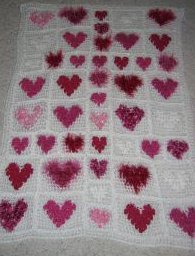 Hearts Of Many Yarn Afghan