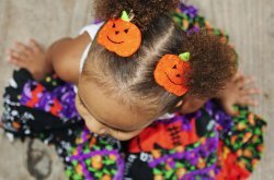 Felt Pumpkin Hair Clips