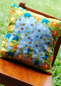 Elephant Applique Cushion