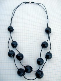 Knotted Wooden Bead Necklace