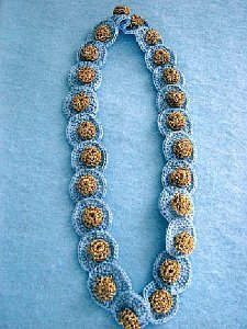 Blue Buttons Necklace Free Crochet Pattern