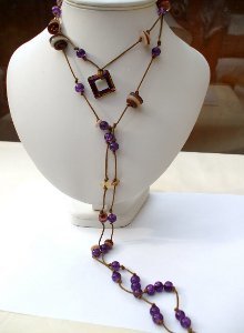 Swarovski Toggle Beaded and Button Lariat