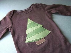 Snowflake and Christmas Tree Applique Onesies