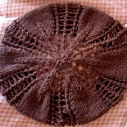 Lace Knit Autumn Leaves Beret