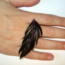 Feather Double Finger Ring
