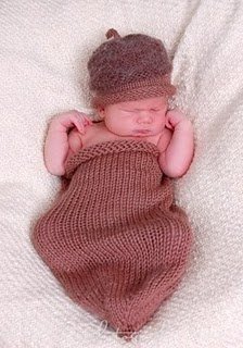 Acorn Swaddle Sac and Cap