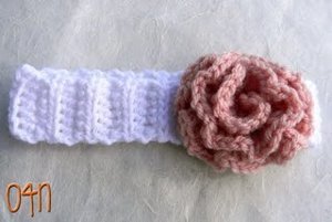 No Sew Ruffle Rose & Ribbed Headband