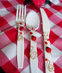 Wire Wrapped and Beaded Picnic Utensils