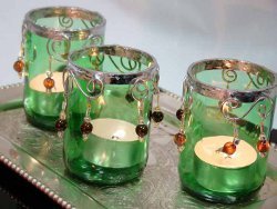 Beaded Glass Votive Candle Holder