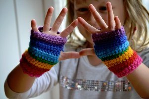 Rainbow Mitts for Maia