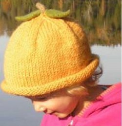 Toddler's Knit Pumpkin Hat