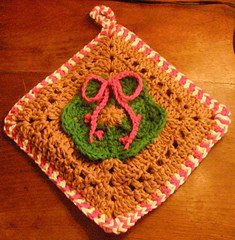 Gingerbread and Candy Cane Potholder