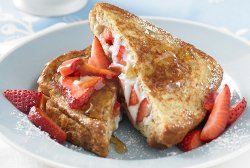 Strawberry Ricotta Stuffed Whole Grain French Toast