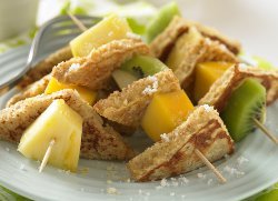 Whole Grain French Toast and Tropical Fruit Kabobs