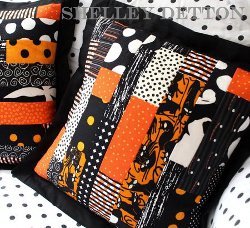 Scrapbusting Strip Pieced Halloween Pillow