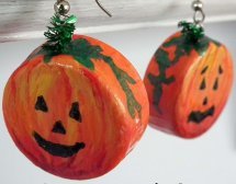 Bottle Cap Pumpkin Earrings