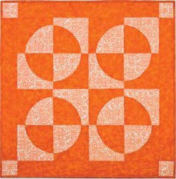 Shades of Orange Drunkard's Path Wall Quilt