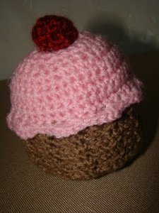 Crochet Cherry Cupcakes