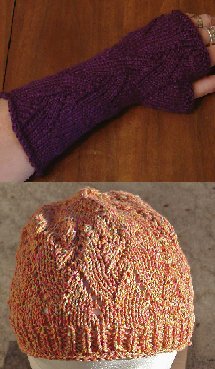 Fireball Hat and Fingerless Gloves