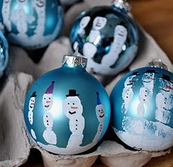 Five Finger Snowmen Ornaments