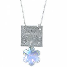 Stamped Metal Let it Snow Necklace
