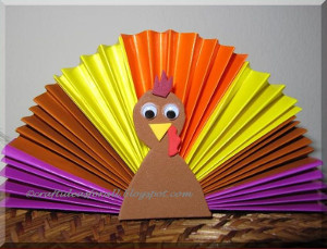 Colorful Origami Paper Turkeys