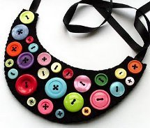 Felt Button Bib Necklace