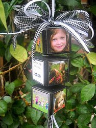 Stacked Photo Block Ornament