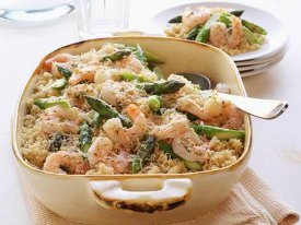 Shrimp Scampi with Asparagus Casserole