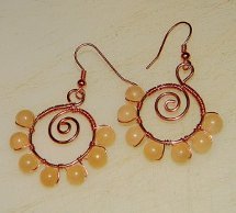 Wire Spiral Bead Earrings 