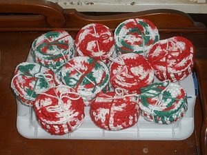 Peppermint Swirl Coasters with Basket