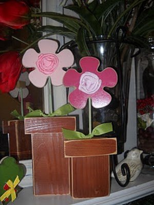 Wooden Spring Flower Pots