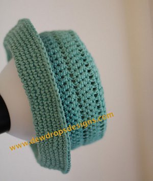Teal Crochet Hat with Brim
