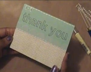 Faux Stitched Thank You Card