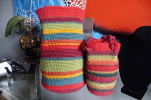 Striped Felted Purse