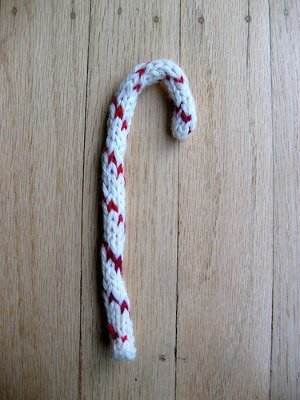 Knit Scrap Yarn Candy Cane