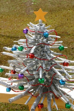 Salvaged Bottle Mini Christmas Tree