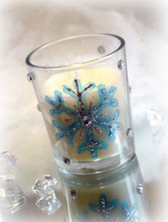 Etched Glass Snowflake Votive