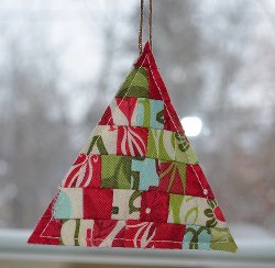 Modern Patchwork Christmas Tree Ornament
