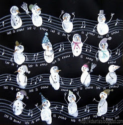 Musical Thumbprint Snowmen