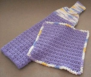 Hanging Towel and Matching Dishcloth