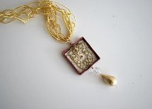 Embroidered Shadow Box Necklace