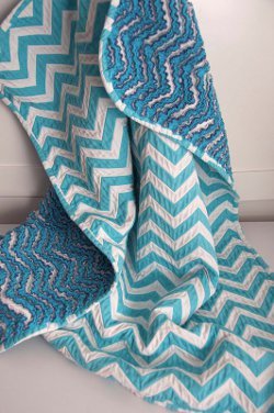 Chevron Cut Chenille Baby Quilt