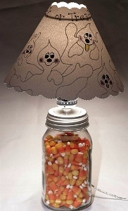 Candy Corn Jar Lamp